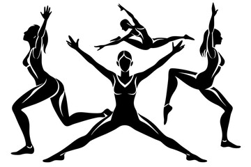 Minimalist line art yoga illustration featuring graceful poses and meditative figures. Perfect for wellness branding, yoga studio logos, meditation guides, health and fitness content, spiritual artwor