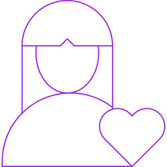 Favorite Female Profile single vector illustration icon