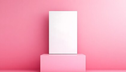 Minimalistic bright aesthetic ad advertising mockup with blank white empty paper frame board billboard Sign template with copy space for text, indoor announcement promotion concept