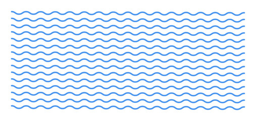 Abstract blue geometric simple line wave pattern. An element for decoration and design.Template, banner, background. Imitation of water. Wavy texture. Beautiful light line curves. Vector illustration.