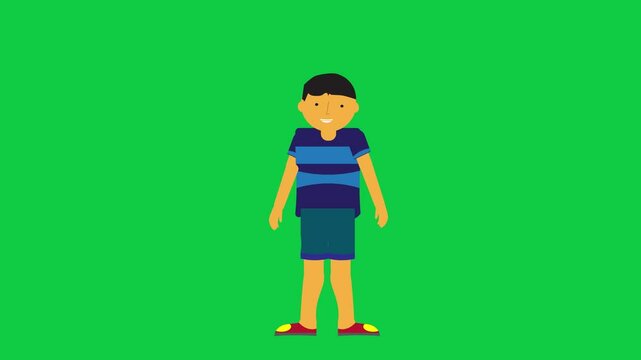 Talking character animation. Character animation in green screen background.