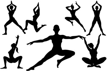 Minimalist line art yoga illustration featuring graceful poses and meditative figures. Perfect for wellness branding, yoga studio logos, meditation guides, health and fitness content, spiritual artwor