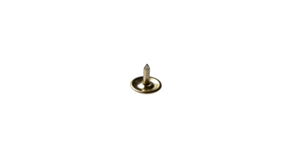 Isolated Golden Pushpin On Black Background Studio Shot Still Life Macro