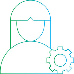 Female Profile Settings single vector illustration icon