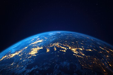 Obraz premium Earth at night, city lights