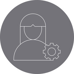 Female Profile Settings single vector illustration icon