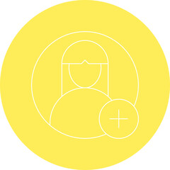 Add Female Profile single vector illustration icon