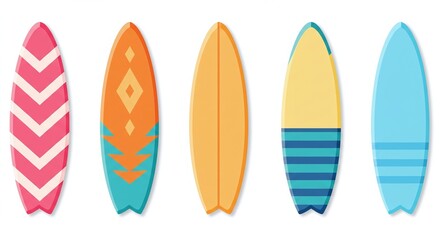 Colorful Surfboards Summer Beach Vacation Designs Patterns