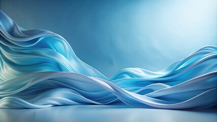 Fototapeta premium Abstract Blue Fabric Drapery Waves Elegant Swirling Design for Backgrounds