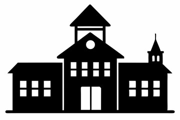 education building silhouette vector
