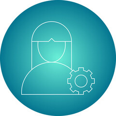 Female Profile Settings single vector illustration icon
