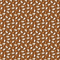 Almond Milk And Seeds Seamless Pattern