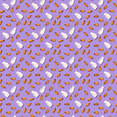 Seamless Purple Almond Milk Pattern