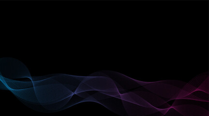 Artistic Vector Design: Abstract Smoke Shapes and Light Lines in a Motion Wave Pattern
