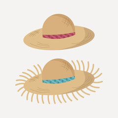 Straw hat Festa Junina typical Brazilian. Hat isolated on white background. Vector illustration