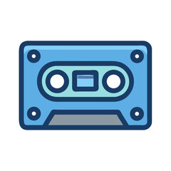 Cassette Tape Representing Analog Audio Storage Icon Design