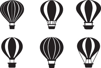 Fototapeta premium Air balloon icon set vector design illustration