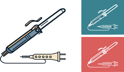 Curling Iron icon design, Set of Curling Iron vector design, Curling Iron Illustration vector design
