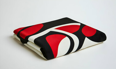 Colorful folded fabric showcasing abstract patterns on a minimalist background, ideal for design projects