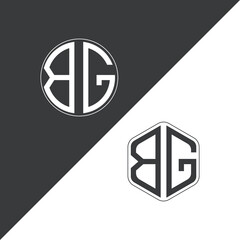initial monogram logo With Circle and Polygon shape creative logo design.

