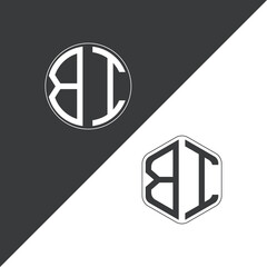 initial monogram logo With Circle and Polygon shape creative logo design.

