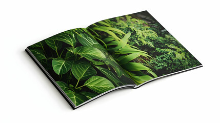 Open Book Displaying Lush Tropical Plants