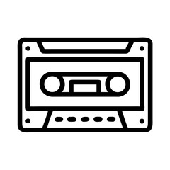 Cassette Tape with Side Buttons Icon Design