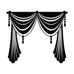A luxurious curtain silhouette vector illustration