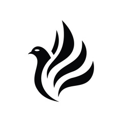 Fototapeta premium dove with flame wings and radiant head