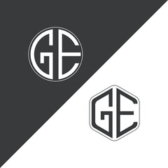 initial monogram logo With Circle and Polygon shape creative logo design.
