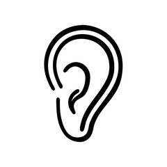 Black Ear Silhouette Vector illustration