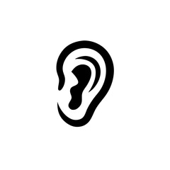 Black Ear Silhouette Vector illustration