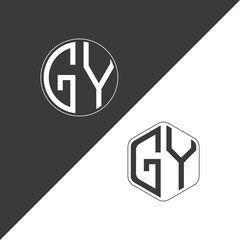initial monogram logo With Circle and Polygon shape creative logo design.
