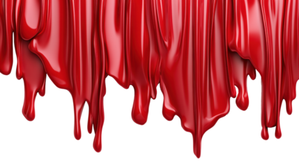 Dripping Red Blood on Transparent Background