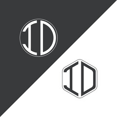 initial monogram logo With Circle and Polygon shape creative logo design.
