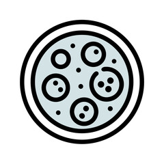 Cells Grouped in Circular Petri Dish Icon Design
