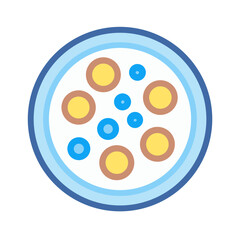 Cells Grouped in Circular Petri Dish Icon Design