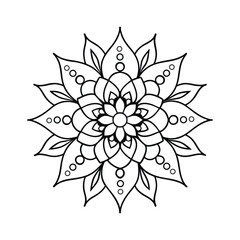 Mandala coloring page vector art illustration