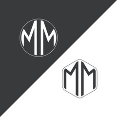 initial monogram logo With Circle and Polygon shape creative logo design.
