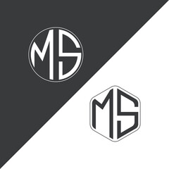 initial monogram logo With Circle and Polygon shape creative logo design.
