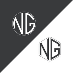 initial monogram logo With Circle and Polygon shape creative logo design.
