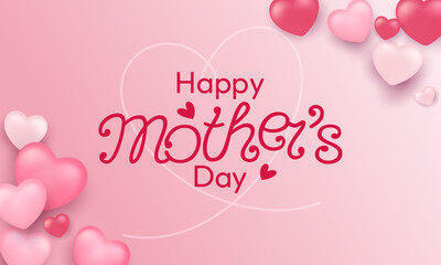 Mother's day background with logo template vector design