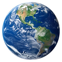 Detailed Satellite View of Earth's Americas with Clouds