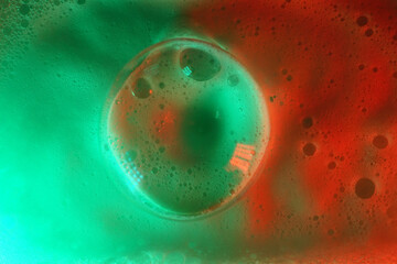 Colorful Microfoam Swirl with Red and Green Light