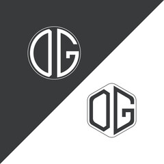 initial monogram logo With Circle and Polygon shape creative logo design.
