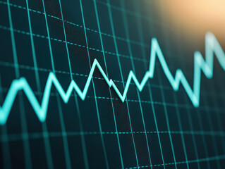 Sharp upward trend in line graph indicating potential growth and success