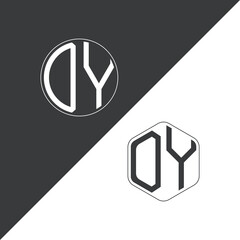 initial monogram logo With Circle and Polygon shape creative logo design.
