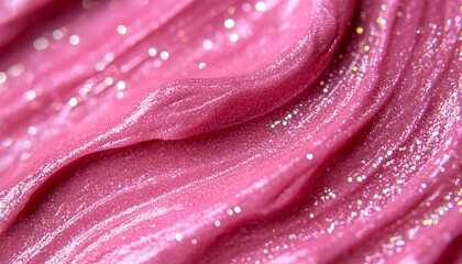 Pink Lip Gloss Texture Closeup