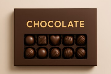 Obraz premium Assorted chocolate box showcases elegant pralines and truffles perfect for gifting or personal indulgence