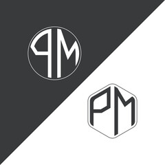 initial monogram logo With Circle and Polygon shape creative logo design.
